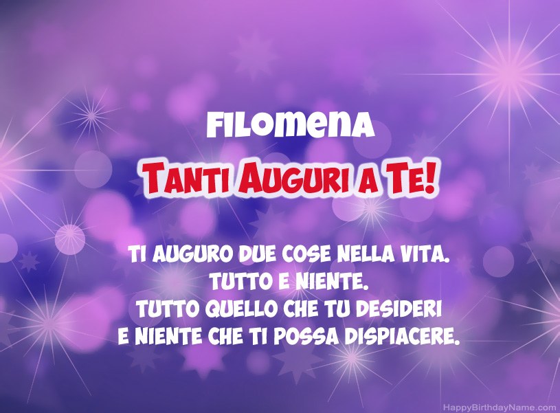 Belle immagini per il buon compleanno di Filomena