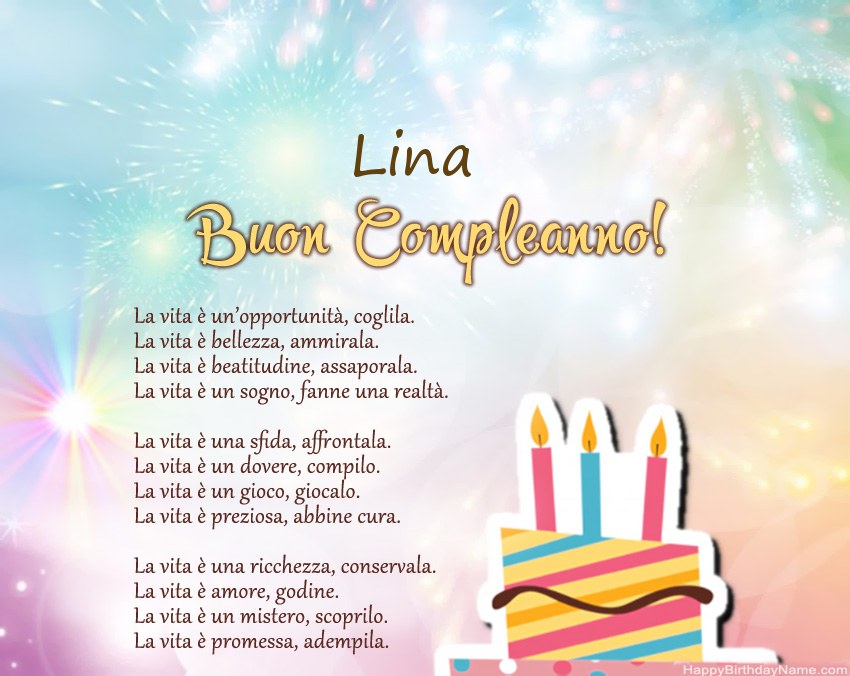 Buon compleanno Lina in versi Buon compleanno Lina in versi
