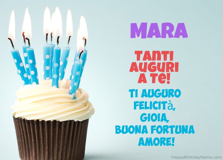 Congratulazioni per il buon compleanno di Mara