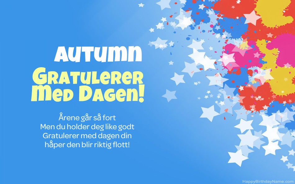 Gratulerer med Autumn fødselsdag
