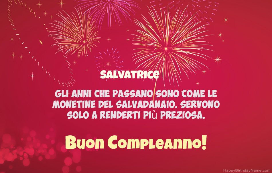 Buon compleanno Salvatrice, bellissime poesie