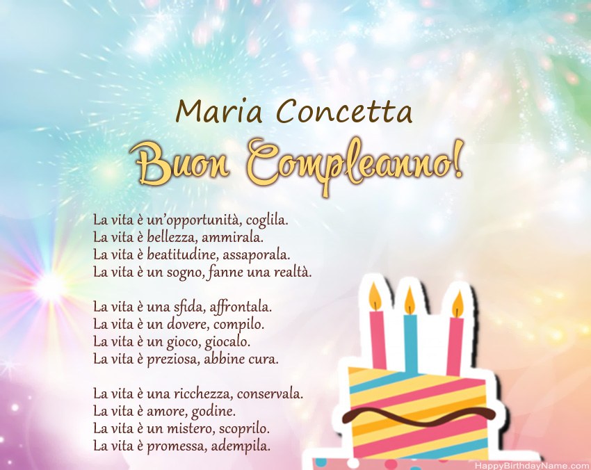 Buon compleanno Maria Concetta in versi