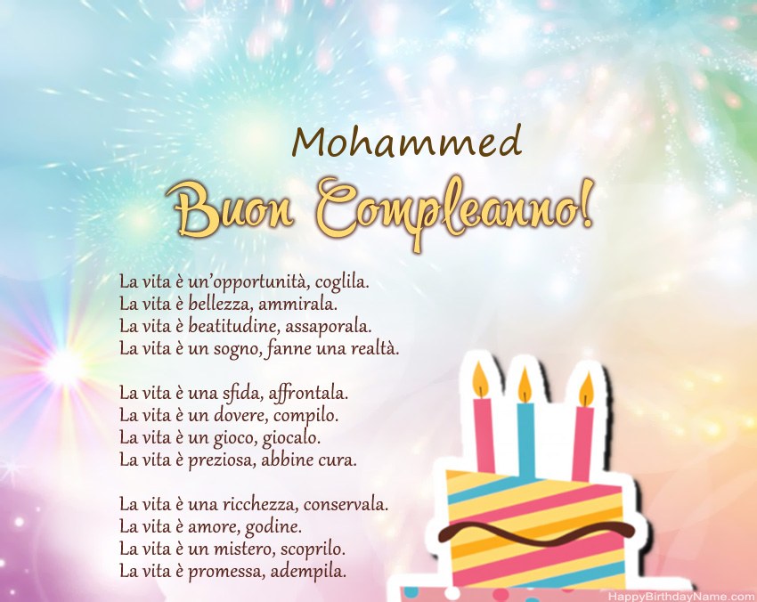 Buon compleanno Mohammed in versi Buon compleanno Mohammed in versi