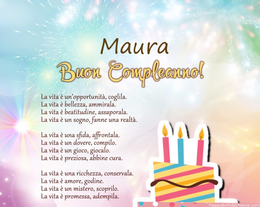 Buon compleanno Maura in versi Buon compleanno Maura in versi