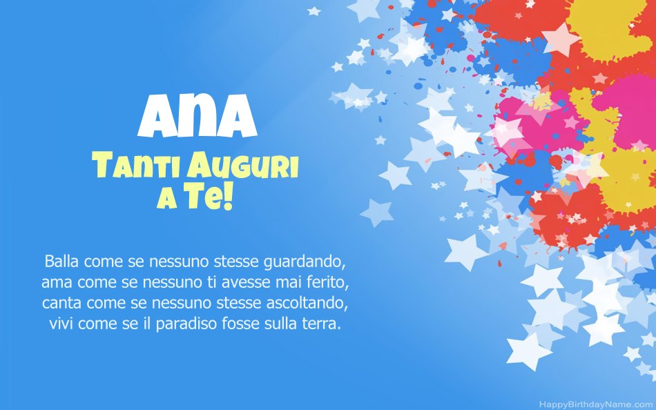 Congratulazioni per il compleanno di Ana Congratulazioni per il compleanno di Ana