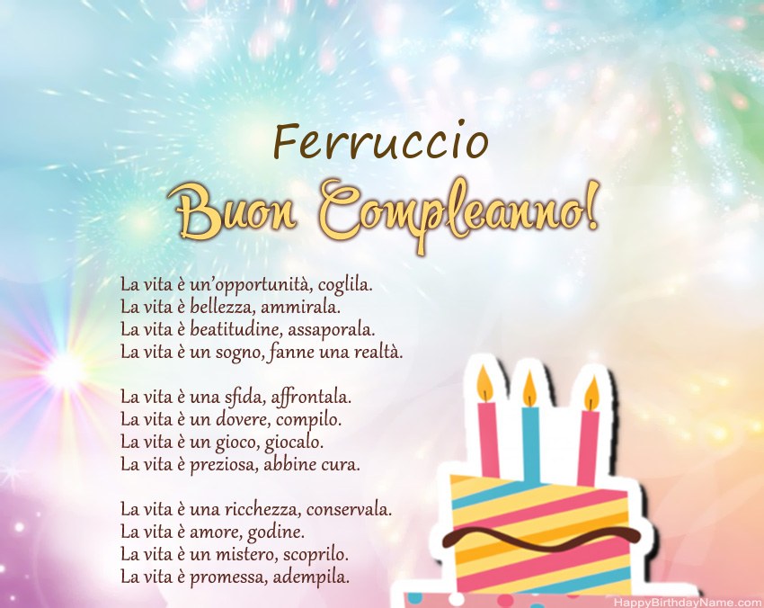 Buon compleanno Ferruccio in versi Buon compleanno Ferruccio in versi