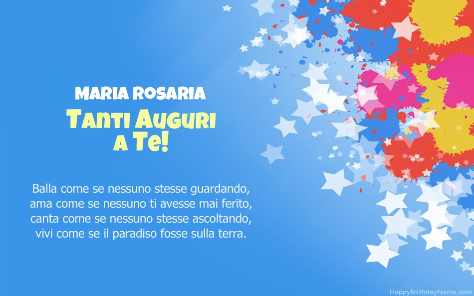 Congratulazioni per il compleanno di Maria Rosaria