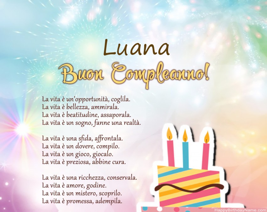 Buon compleanno Luana in versi