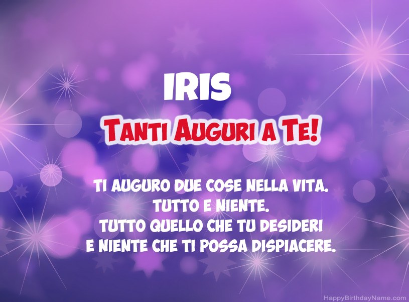 Belle immagini per il buon compleanno di Iris