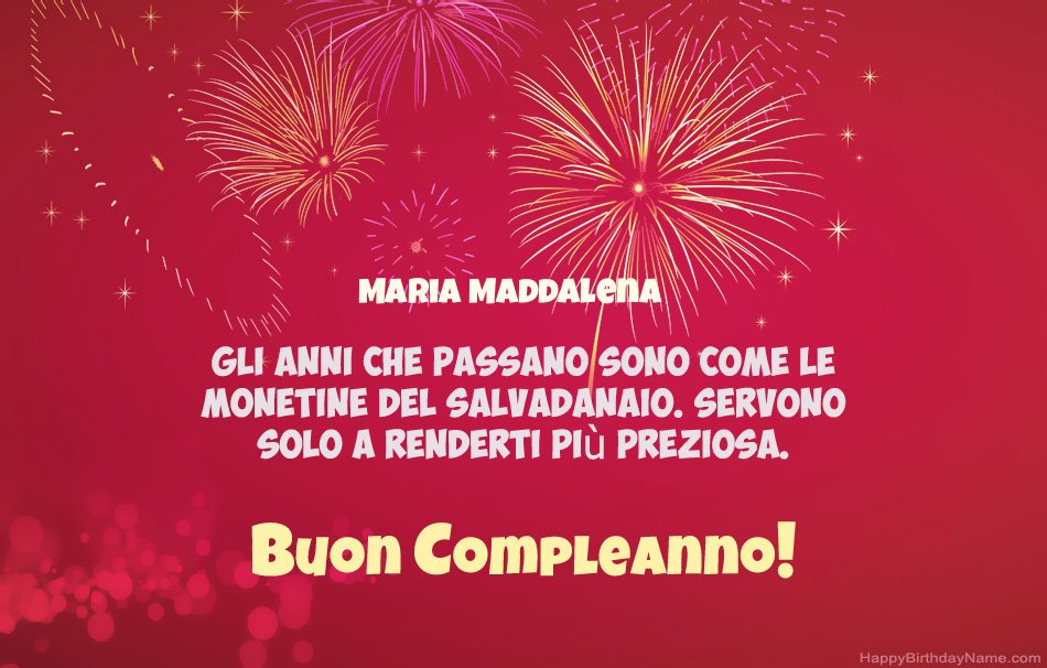 Buon compleanno Maria Maddalena, bellissime poesie