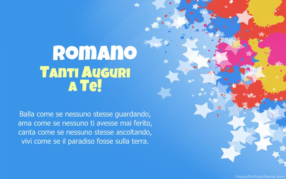 Congratulazioni per il compleanno di Romano