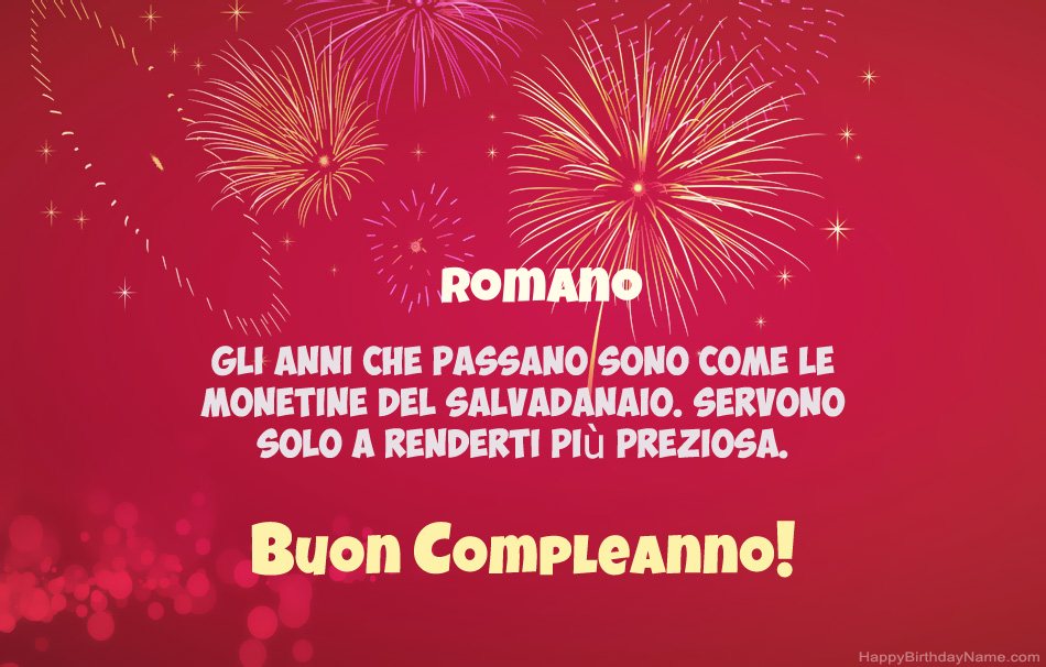 Buon compleanno Romano, bellissime poesie