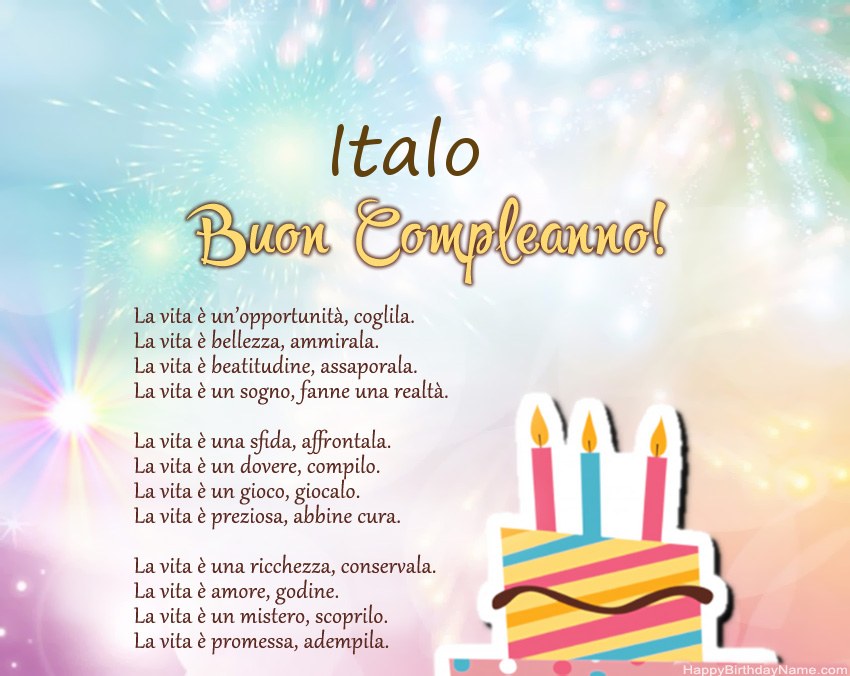 Buon compleanno Italo in versi Buon compleanno Italo in versi