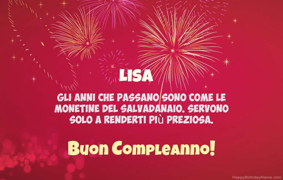 Buon compleanno Lisa, bellissime poesie