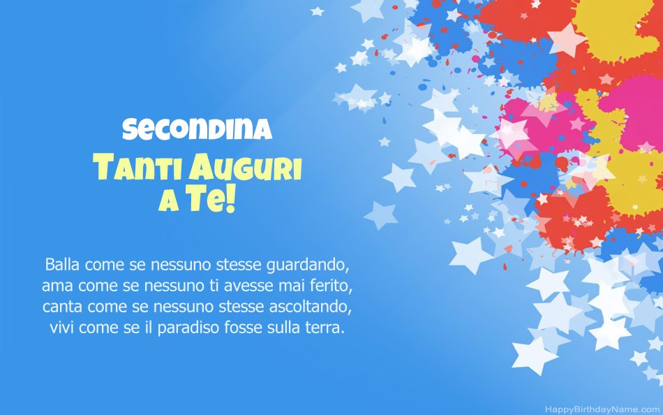 Congratulazioni per il compleanno di Secondina Congratulazioni per il compleanno di Secondina