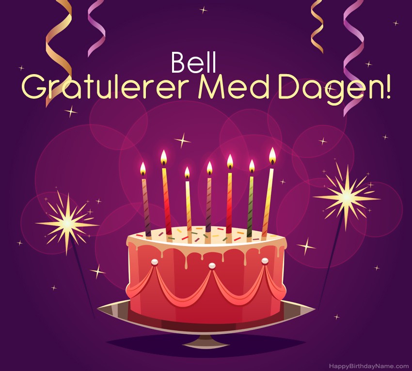 Vakre Gratulerer med fødselsdagskort til Bell