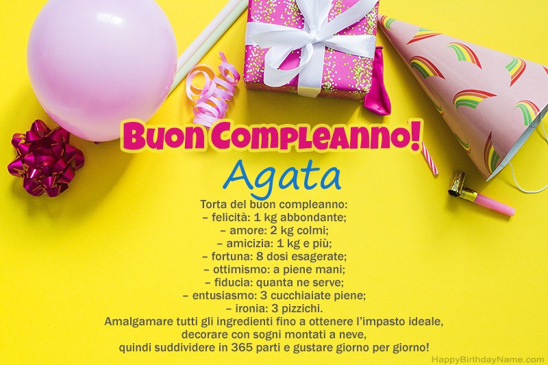 Buon compleanno Agata in prosa