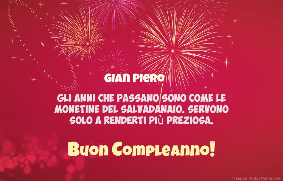 Buon compleanno Gian Piero, bellissime poesie