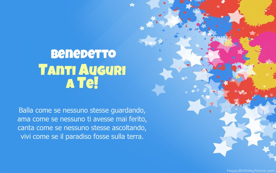 Congratulazioni per il compleanno di Benedetto
