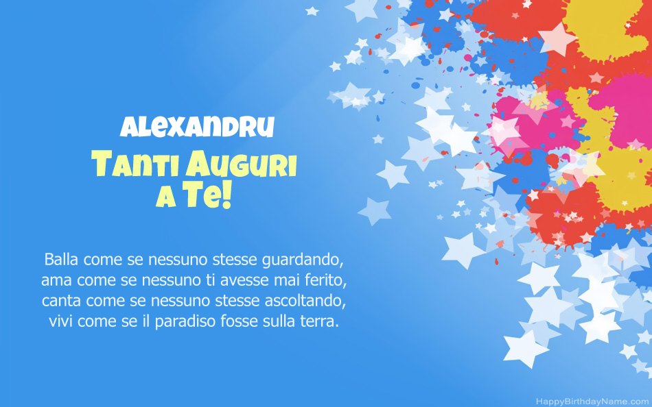 Congratulazioni per il compleanno di Alexandru Congratulazioni per il compleanno di Alexandru