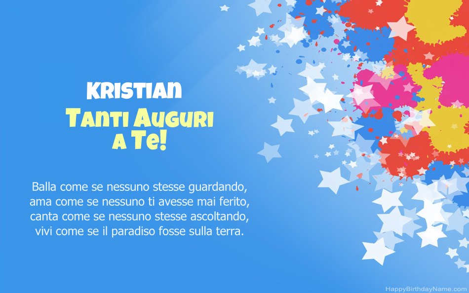 Congratulazioni per il compleanno di Kristian Congratulazioni per il compleanno di Kristian