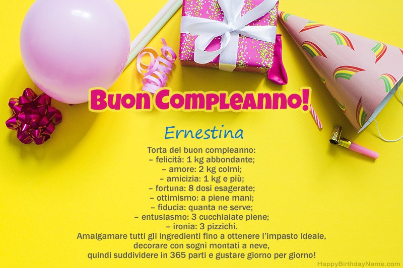 Buon compleanno Ernestina in prosa Buon compleanno Ernestina in prosa