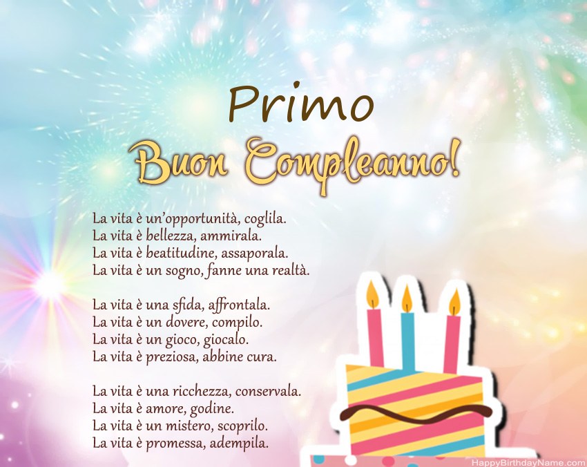 Buon compleanno Primo in versi Buon compleanno Primo in versi