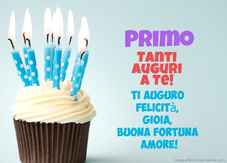 Congratulazioni per il buon compleanno di Primo Congratulazioni per il buon compleanno di Primo