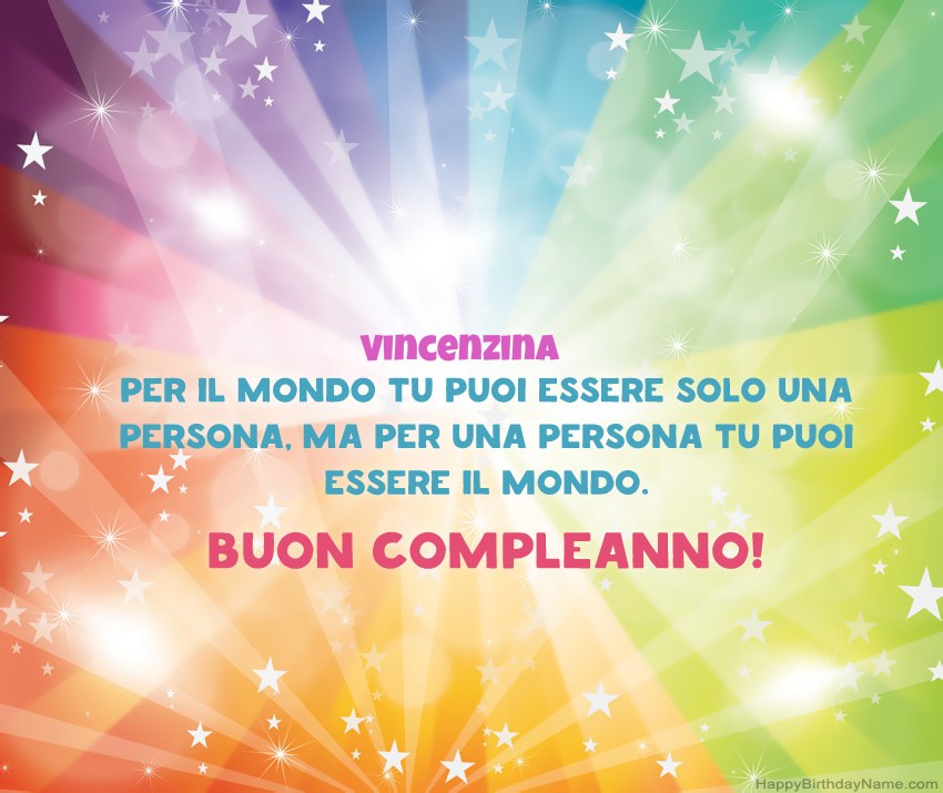 Belle carte di buon compleanno per Vincenzina