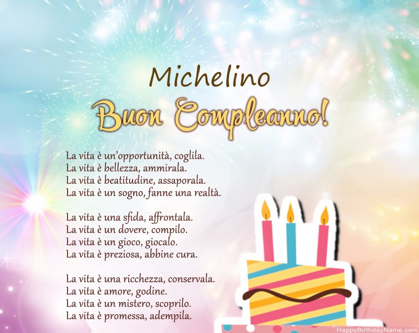 Buon compleanno Michelino in versi