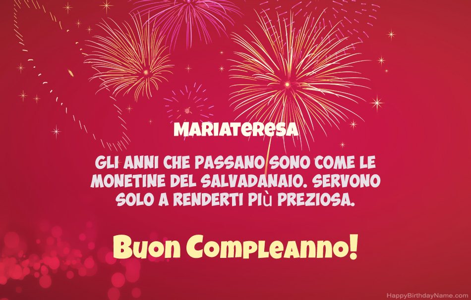 Buon compleanno Mariateresa, bellissime poesie Buon compleanno Mariateresa, bellissime poesie