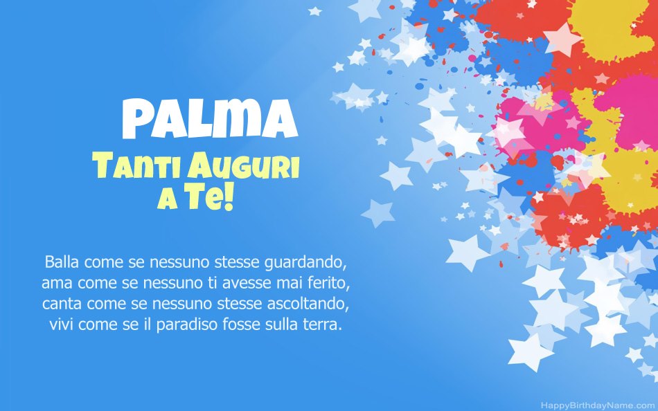 Congratulazioni per il compleanno di Palma Congratulazioni per il compleanno di Palma