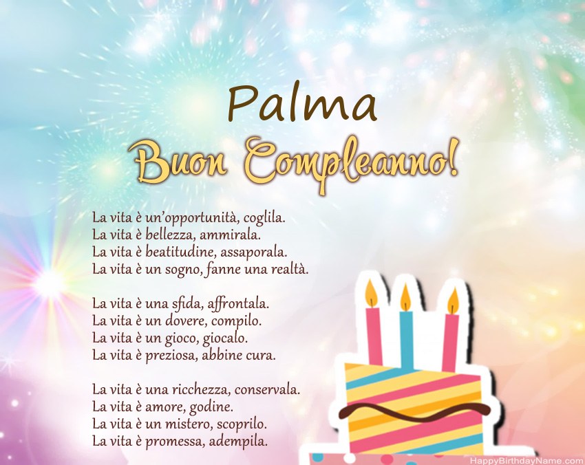 Buon compleanno Palma in versi Buon compleanno Palma in versi