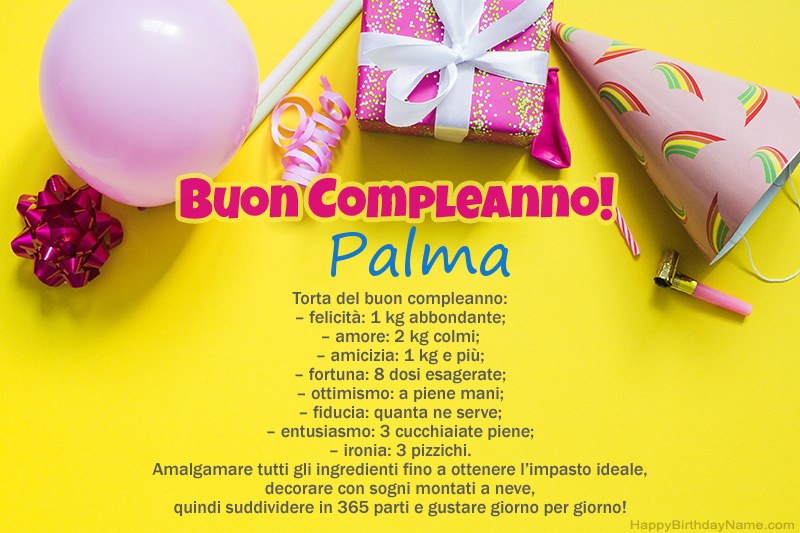 Buon compleanno Palma in prosa Buon compleanno Palma in prosa