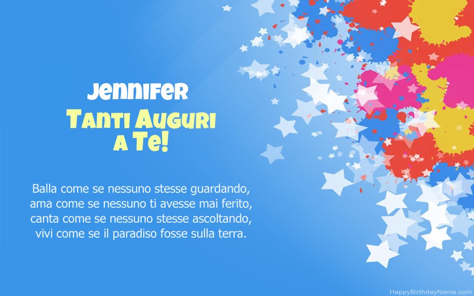 Congratulazioni per il compleanno di Jennifer Congratulazioni per il compleanno di Jennifer