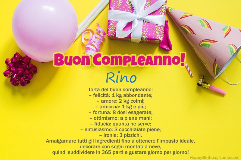 Buon compleanno Rino in prosa