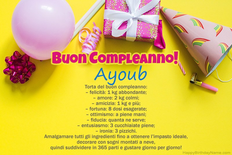 Buon compleanno Ayoub in prosa Buon compleanno Ayoub in prosa