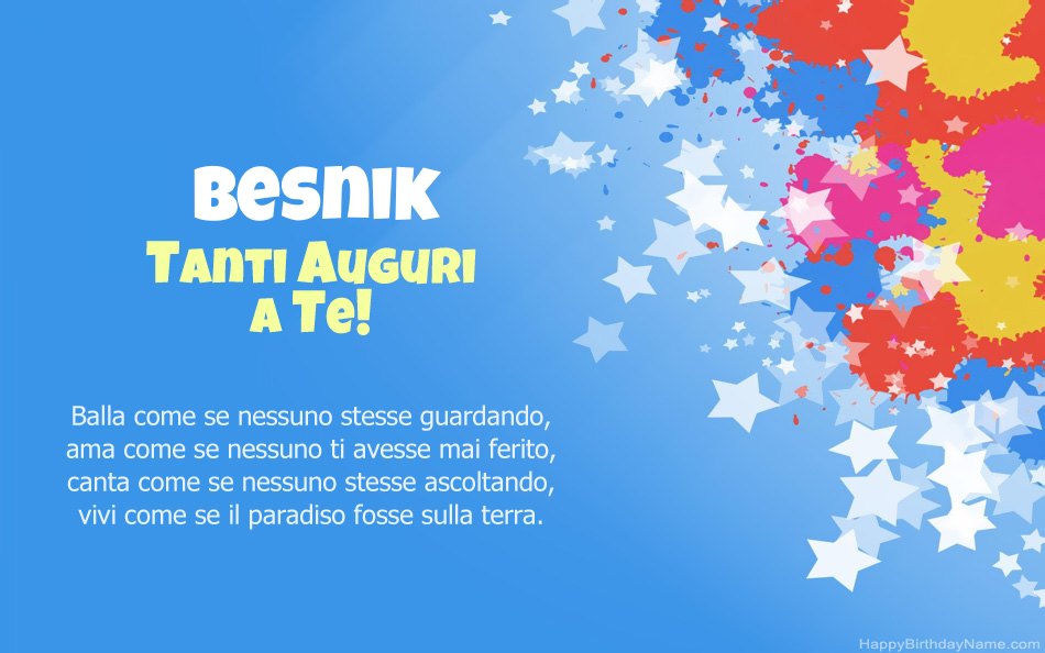 Congratulazioni per il compleanno di Besnik
