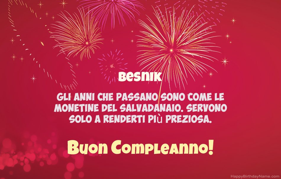 Buon compleanno Besnik, bellissime poesie