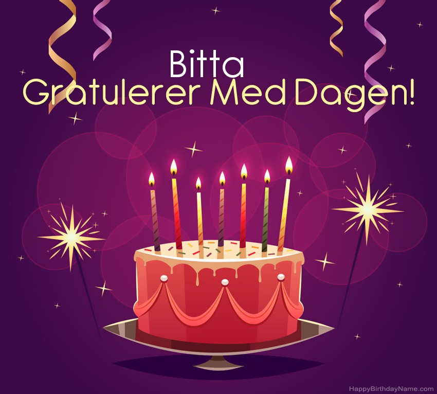 Vakre Gratulerer med fødselsdagskort til Bitta