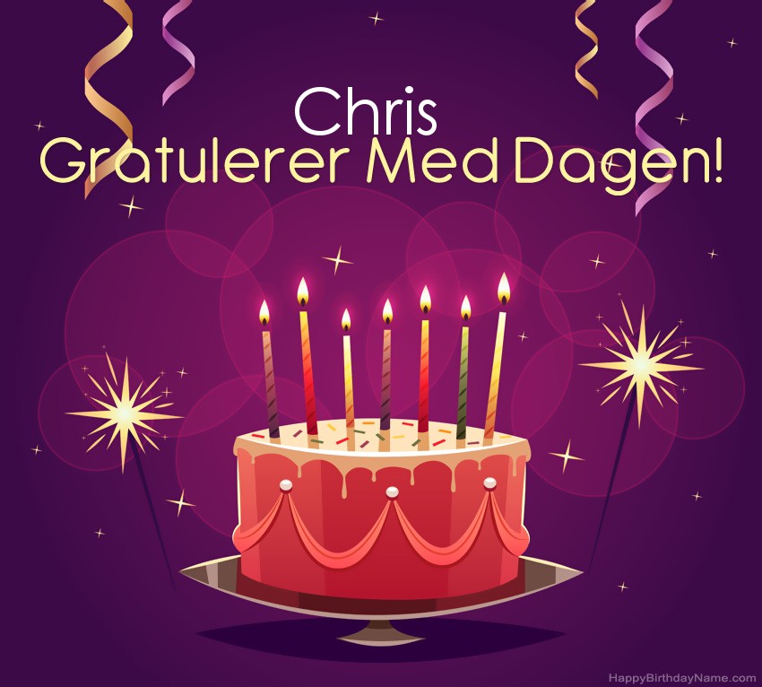 Vakre Gratulerer med fødselsdagskort til Chris