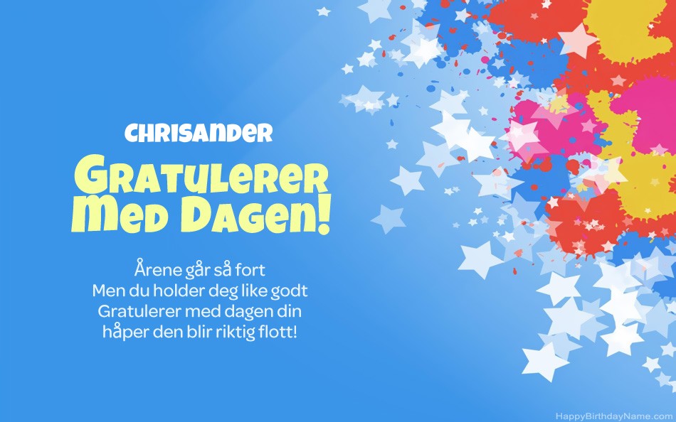 Gratulerer med Chrisander fødselsdag