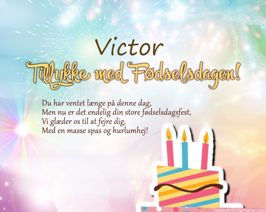 Tillykke med fødselsdagen Victor i vers Tillykke med fødselsdagen Victor i vers