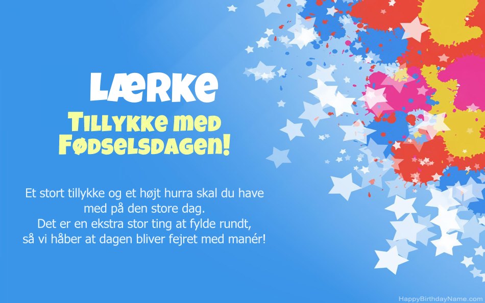 Tillykke med fødselsdagen til Lærkes