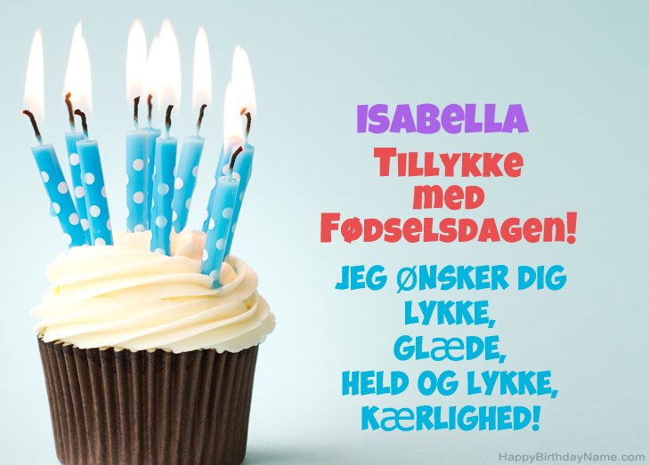 Tillykke med heldens fødselsdag til Isabella