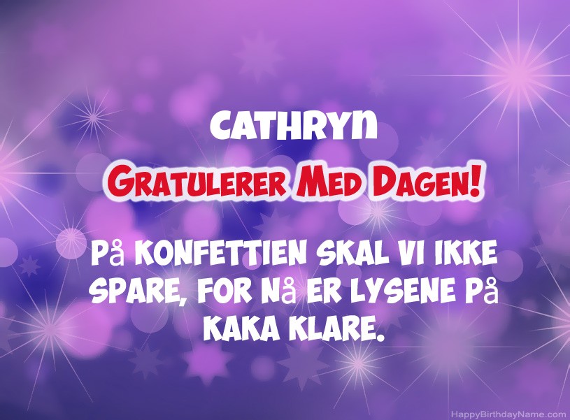 Ønsker Cathryn for gratulerer med dagen