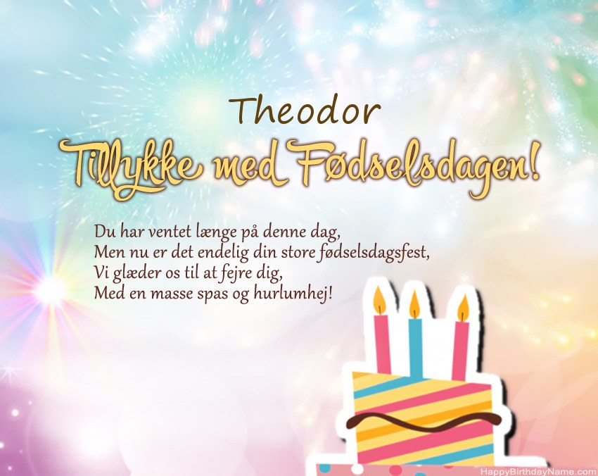 Tillykke med fødselsdagen Theodor i vers