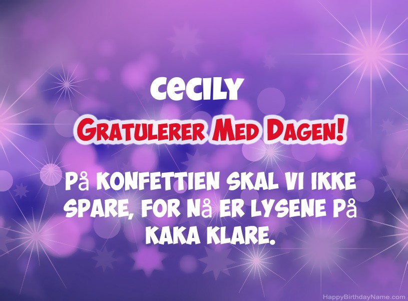 Ønsker Cecily for gratulerer med dagen