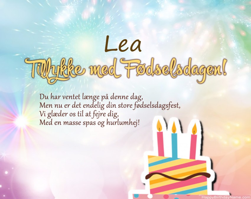 Tillykke med fødselsdagen Lea i vers