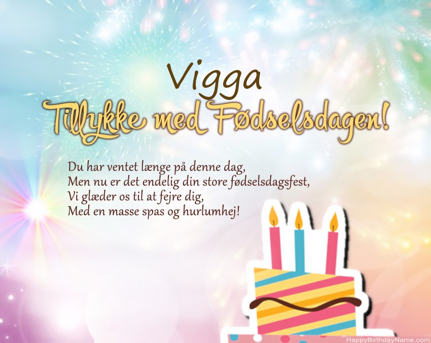 Tillykke med fødselsdagen Vigga i vers